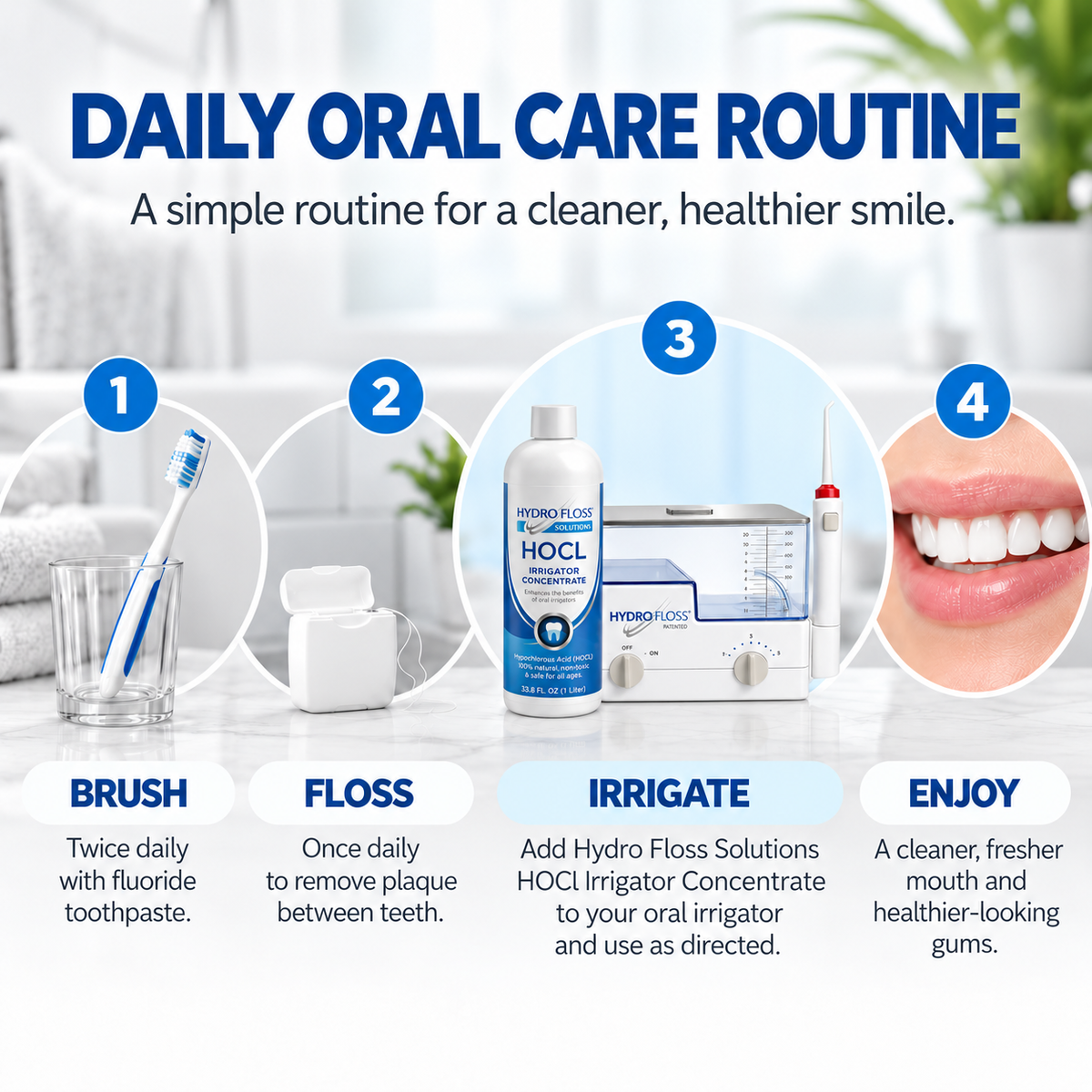 Hydro Floss Solutions HOCl Oral Irrigator Concentrate