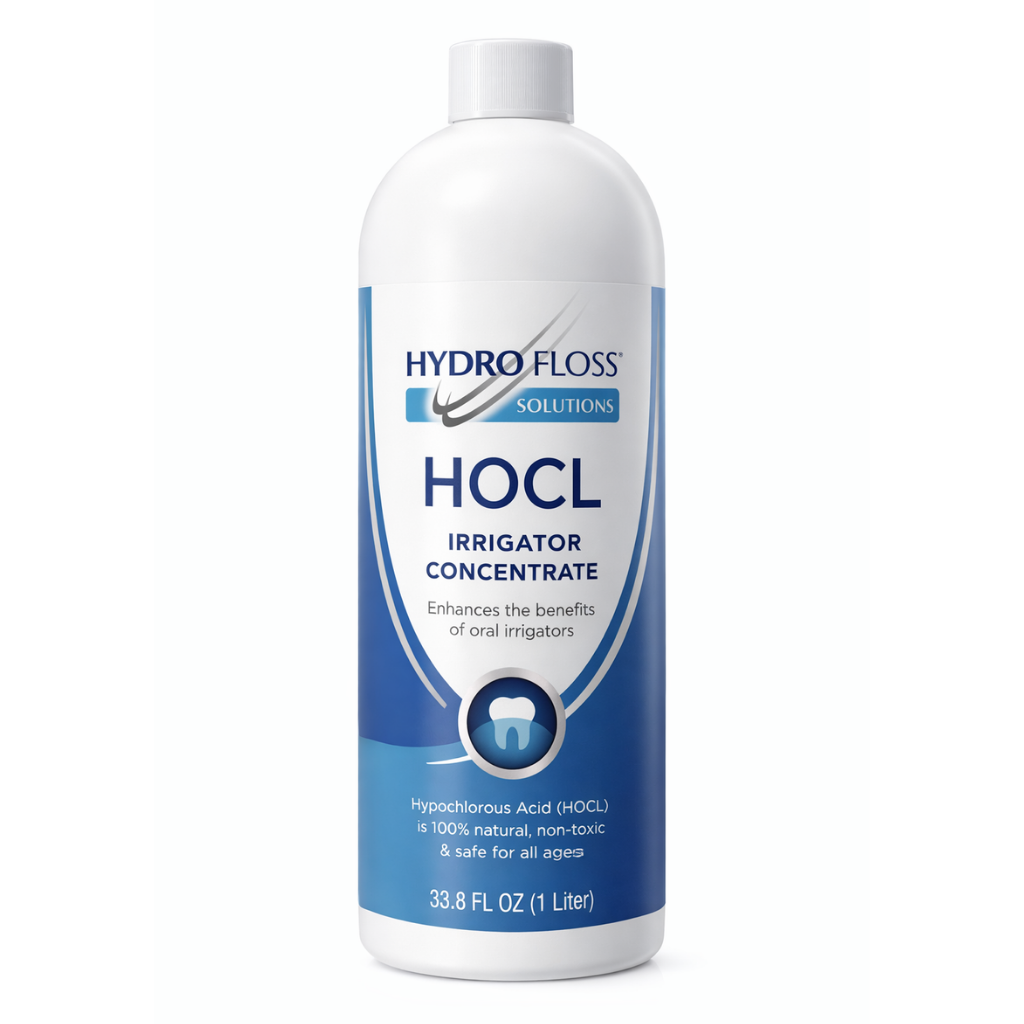 Hydro Floss Solutions HOCL Irrigator Concentrate 33 oz bottle on a white background