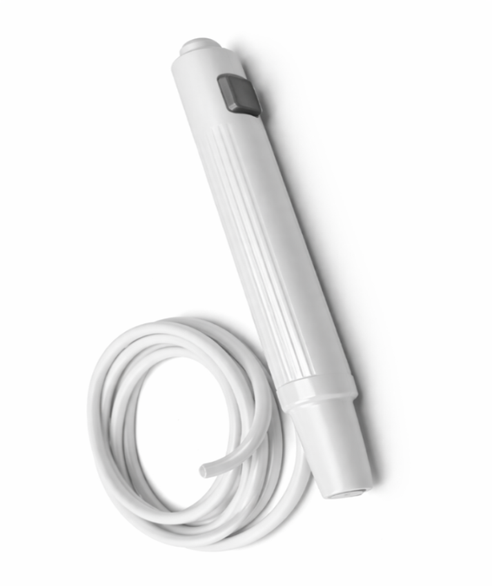 A replacement hose and handle assembly for a Hydro Floss oral irrigator. available at hydrofloss.com