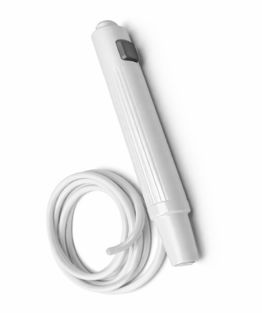 A replacement hose and handle assembly for a Hydro Floss oral irrigator. available at hydrofloss.com