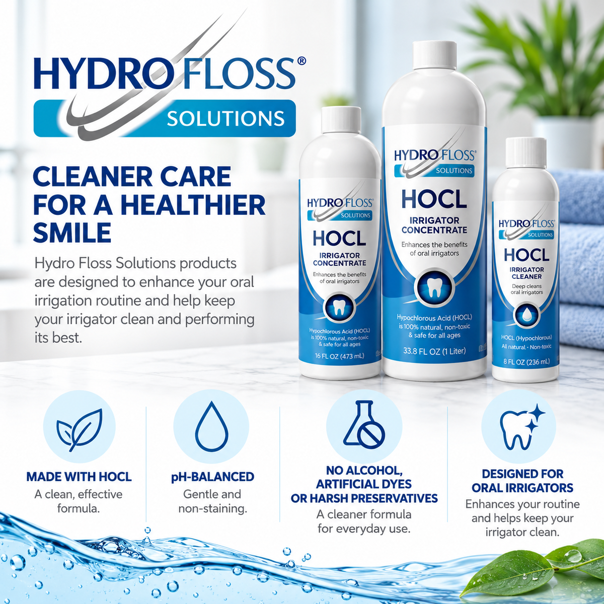 Hydro Floss Solutions HOCl Oral Irrigator Concentrate