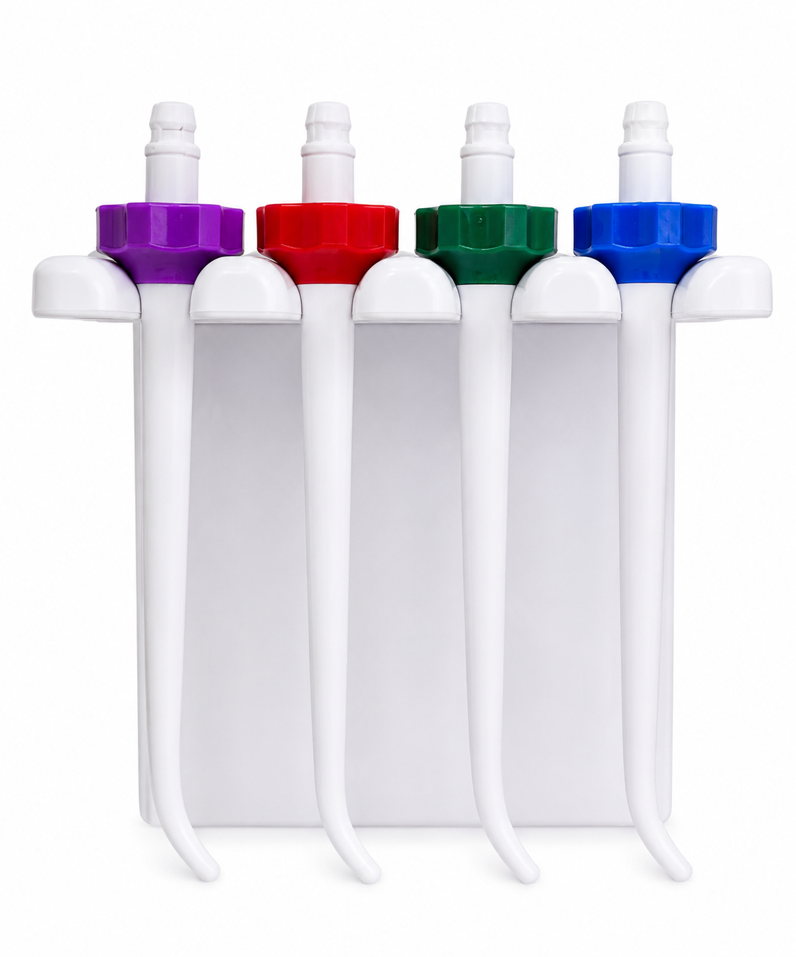 Hydro Floss Tip Storage Rack With Tips on white backgroung